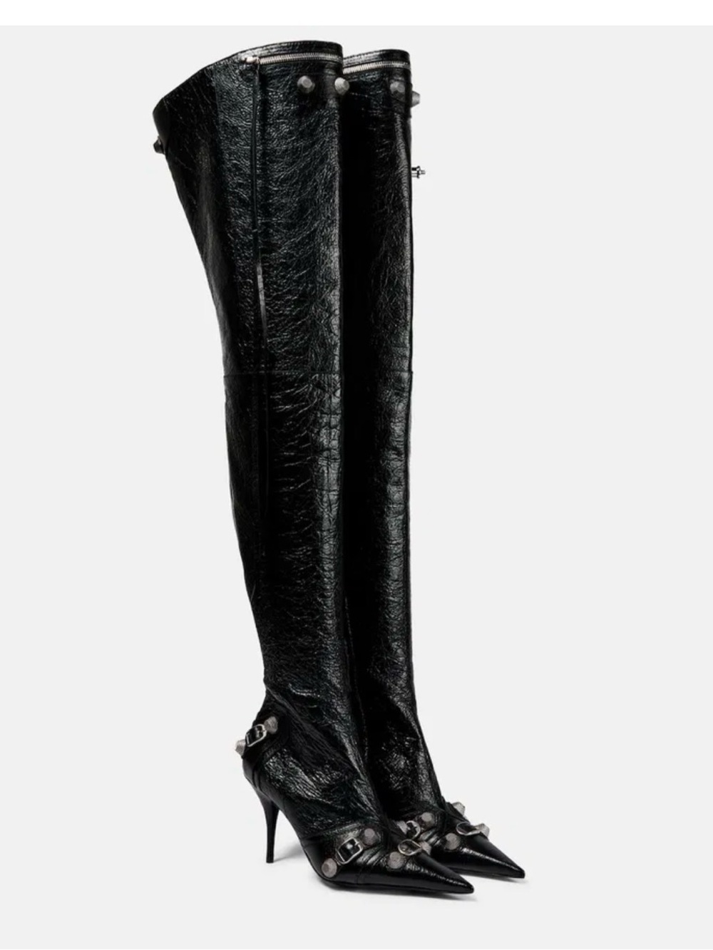 Balenciaga Black Over-the-Knee Cagole Boots